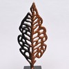 Ornate Gold Aluminum Leaf Table Sculpture on Black Base –17.5" Elegant Décor Accent - 2 of 4