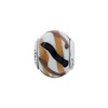Black Bow Jewelry White/Brown/Black Italian Murano & Sterling Silver Bead Charm, 15mm - 2 of 4