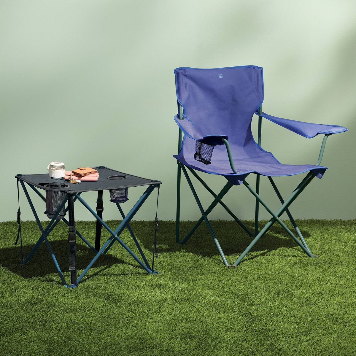 2pc Quad Side Steel Rectangle Portable Picnic Table - All In Motion™ - thumbnail 4