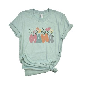 Simply Sage Market Women's Mama Flowers Colorful Short Sleeve Graphic Tee - 1 of 3