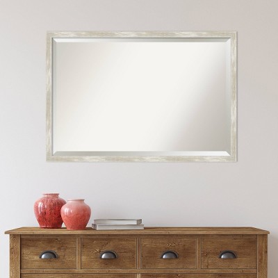 Crackled Metallic 44'' Silver Rectangular Vanity Wall Mirror