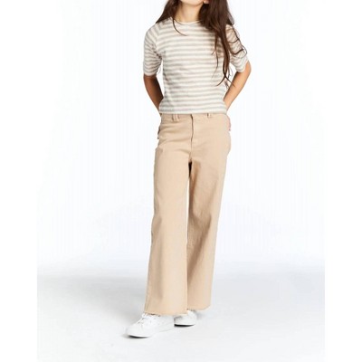 Girl High Rise Flat Front Wide Leg Crop Jeans - tractr