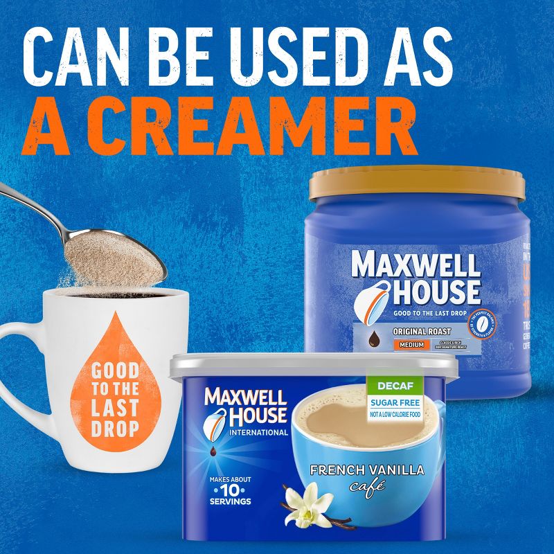 Maxwell House International French Vanilla Caf&#233; Light Roast Sugar-Free Decaf Instant Coffee Mix - 4oz, 5 of 11