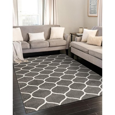 Unique Loom Trellis Frieze Rounded Trellis Indoor Woven Area Rug