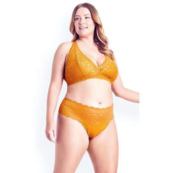 Women's Plus Size lingerie Racer Back Bralette - marigold | HIPS & CURVES