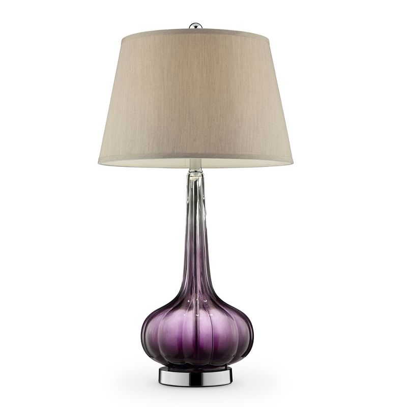 30&#34; Retro Glass Table Lamp with 3-way Switch Purple - Ore International, 1 of 5