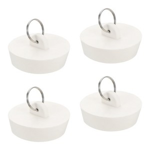 Unique Bargains Rubber Flexible Bathtub Sink Drain Stoppers with Hanging Ring 4 Pcs - 1 of 4