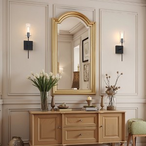 YANSUN 2-Pack Modern Indoor Wall Sconce, 3W Matte Black Wall Light with 3.15in Glass Tube Shade, E26 Base, 3000K, RF Remote Control, Stepless Dimming - 1 of 4