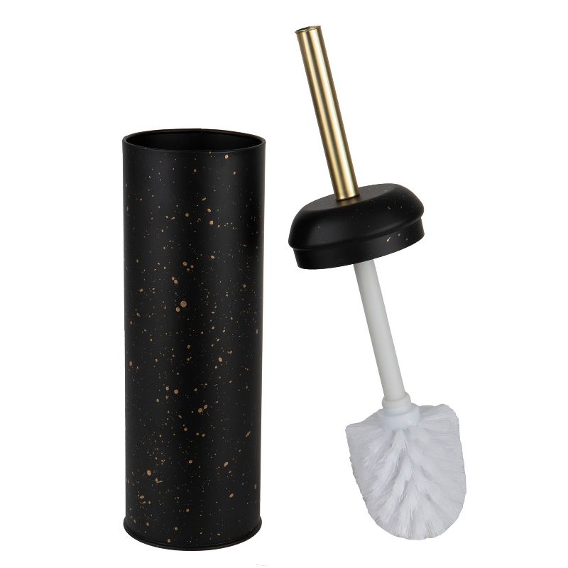 Modern Metal Toilet Bowl Brush with Speckles Black - Elle D&#233;cor, 1 of 4
