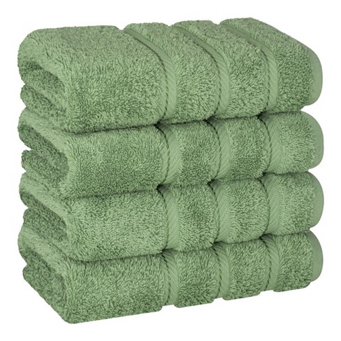 American Soft Linen Bath Towel Set, 4-Piece 100% Turkish Cotton Bath Towels, 27 x 54 in. Super Soft Towels for Bathroom, Sage Green
