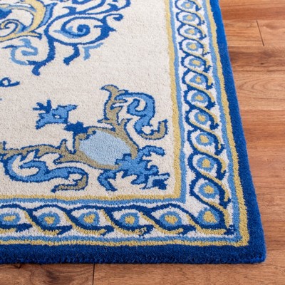 Empire Blue and Ivory Hand-Tufted Wool Area Rug