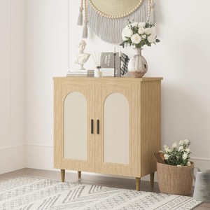 35.2" Rattan Buffet Cabinet with Storage, Compact Sideboard with Adjustable Shelves, for Entryway, Dining Room, Kitchen (2 PCS) - 1 of 4