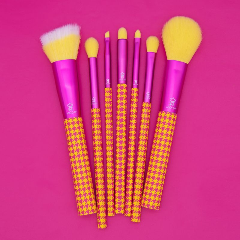 MODA Brush Keep It Classy Yellow & Pink 7pc Makeup Brush Set, 2 of 9