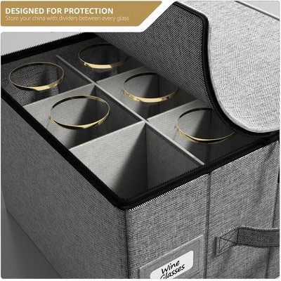Gray Fabric Stackable Lidded Kids Storage Box Set