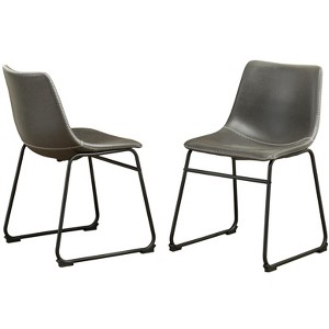 TiramisuBest 25.75in Swivel Counter Stool, Set of 2, Polyester Charcoal Dining Chairs - 1 of 4