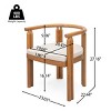 Set of 2 Acacia Wood Outdoor Dining Chairs with Teak Finish,Dining Chair with Cushion for Patio or Garden,Patio Armrest Dining Chair-Coolbibila - 4 of 4