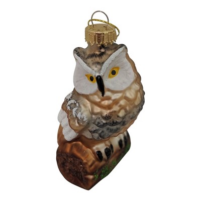 Christmas by Krebs 4.5" Brown and Black Sitting Owl Figurine Christmas Ornament