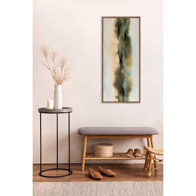Tranquil Meadows Abstract Landscape Canvas Art in Gold Frame