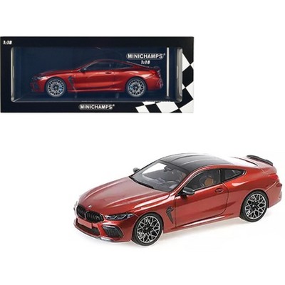 2020 BMW M8 Coupe Red Metallic with Carbon Top 1/18 Diecast Model Car by Minichamps