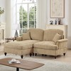 Elegant Mid-Century 2-Seater Modular L-Shaped Sectional Sofas, Removable Skirt, Spindle Legs & Movable Ottoman ¨C Comfy Chenille Loveseat Couch - 4 of 4