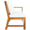 vidaXL Patio Bench 45.1" with Cream Cushion, Solid Acacia Wood - 3 of 4