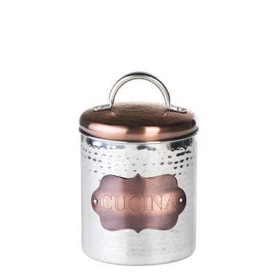 Amici Home Cucina Silver/bronze Metal Storage Canister Set Of 4, Easy To  Grasp, Food & Kitchen Storage,20-38-64 & 104 Oz. : Target