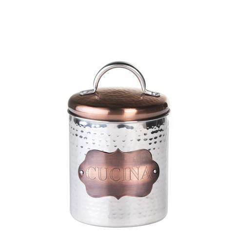 Amici Home Cucina Extra-Large Kitchen Canister | Dry Food Storage Container  | Airtight Lid | 104 Ounce Capacity | Farmhouse Décor | Rustic Metal