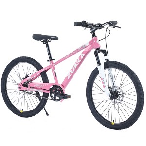 RISOKEYS 24 Inch Kids Mountain Bike, Kids' Bicycles for Girls & Boys Bikes Ages 8-12, Mountain Bikes Single Speed & Front and Rear Disc Brakes, - 1 of 4