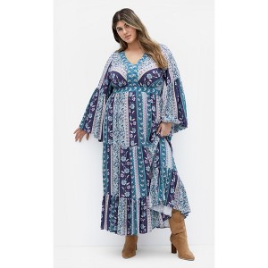 Women's Plus Size Earth Angel Maxi Dress - teal | CITY CHIC - 1 of 4