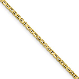 Black Bow Jewelry 2.4mm 10k Yellow Gold Flat Anchor Chain Necklace - 1 of 4