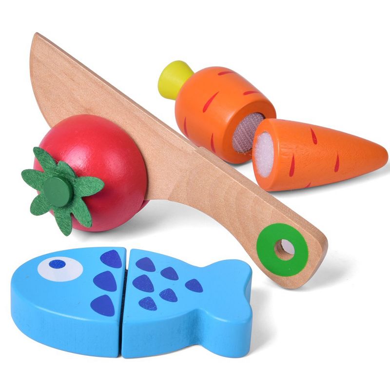 Fun Little Toys Wooden Vegetable Chopper Set, 4 of 8