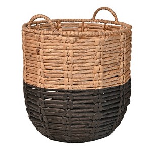 happimess Laurel Bohemian Handwoven Abaca Hamper Basket with Handles - 1 of 4