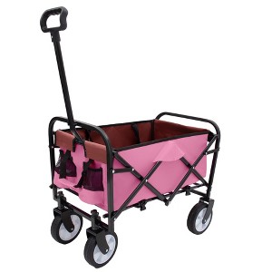 VYNXARIA Minimeetall Strap Collapsible Foldable Wagon Cart with strapping system, Beach Wagon , Utility Cart , Utility Wagon Grocery Cart,pink - 1 of 4