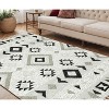 Silver Black And Gray Wool Geometric Flatweave Handmade Area Rug With Fringe - 2 of 4