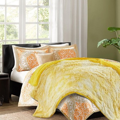 Yellow Faux Fur Sherpa Reversible Toddler Blanket