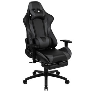 BlackArc Faux Leather Reclining Gaming Chair - Height Adjustable Pivot Arms, Pull-Out Footrest, Headrest & Lumbar Pillows - 1 of 4