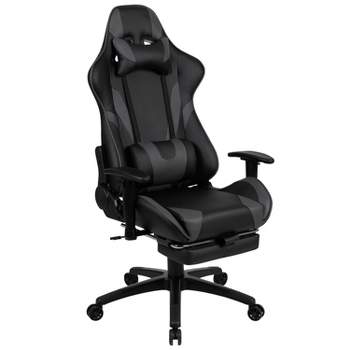 BlackArc Faux Leather Reclining Gaming Chair - Height Adjustable Pivot Arms, Pull-Out Footrest, Headrest & Lumbar Pillows