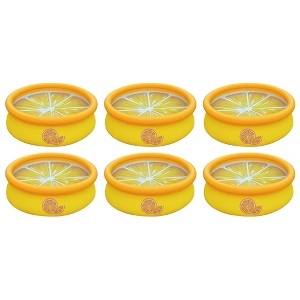 JLeisure Sun Club 3D Orange 5 Foot Round Easy to Set Up Above Ground Inflatable Kiddie Swimming Pool with Built in Drain Plug, 6 Pack, Orange - 1 of 4