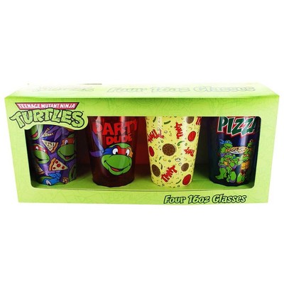 Just Funky Teenage Mutant Ninja Turtles Pizza Party 16oz Pint Glass 4-Pack