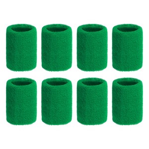 Unique Bargains Sweat Absorbent Elastic Tennis Badminton Basketball Wrist Sweatbands 8 Pcs - 1 of 4