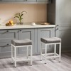 TUYOHW Saddle Bar Stools Set of 2,26'' Height Counter Stools with Steel Frame,Kitchen Stools for Home Kitchen Island - 2 of 4