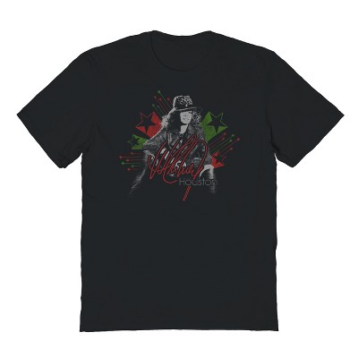 Whitney Houston Men's Whitney Stars Short Sleeve Graphic Cotton T-Shirt