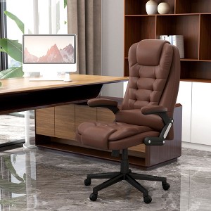 PAGED Adjustable Height Office Chair, Modern PU Leather Massage Chair with Heating Function, Ergonomic Executive Chair for Office - 1 of 4
