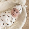 Organic Swaddle Blanket & Hat Set - Dog - 3 of 4