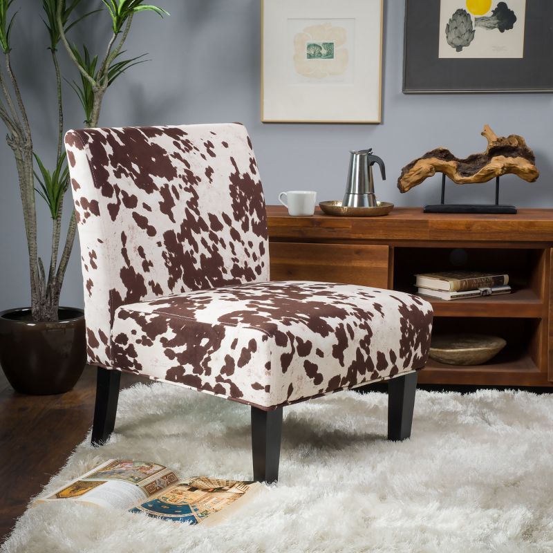 Set of 2 Kassi Cowhide Print Upholstered Accent Chair - Christopher Knight Home, 3 of 11