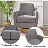 PAGED Modern Swivel Accent Chair, Cotton Linen Fabric Arm Chair with Metal Base, Ergonomic Reading Chair for Bedroom, Living Room Furniture - 3 of 4