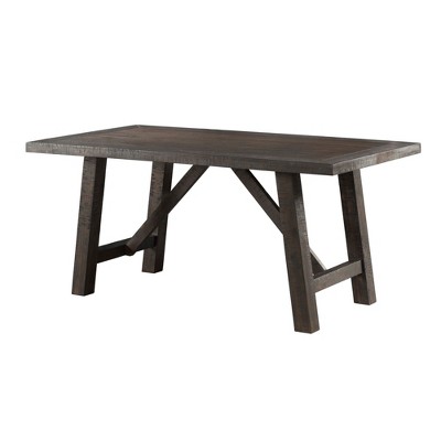Rustic Gray Oak 7-Piece Dining Set with Lattice Back Chairs