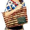 Slickblue Women’s Shoulder Bag, Multiple Compartments, American Flag Tote, Tri-Color, 14"x4"x12" - 2 of 3