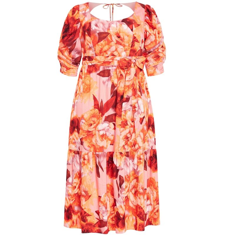 Women's Plus Size Poppie Print Maxi Dress - peach | CITY CHIC, 4 of 7