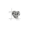 Black Bow Jewelry Sterling Silver with White Crystals Filigree Heart Bead Charm - 2 of 3